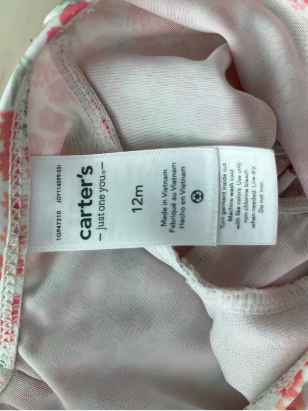 Carter's Pink Floral Puff-Sleeve One-Piece Swimsuit